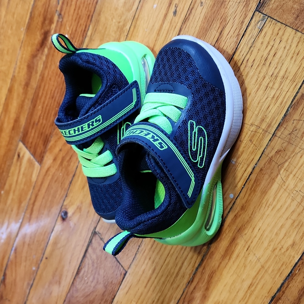 Baby Skechers sneakers blue and green 5C